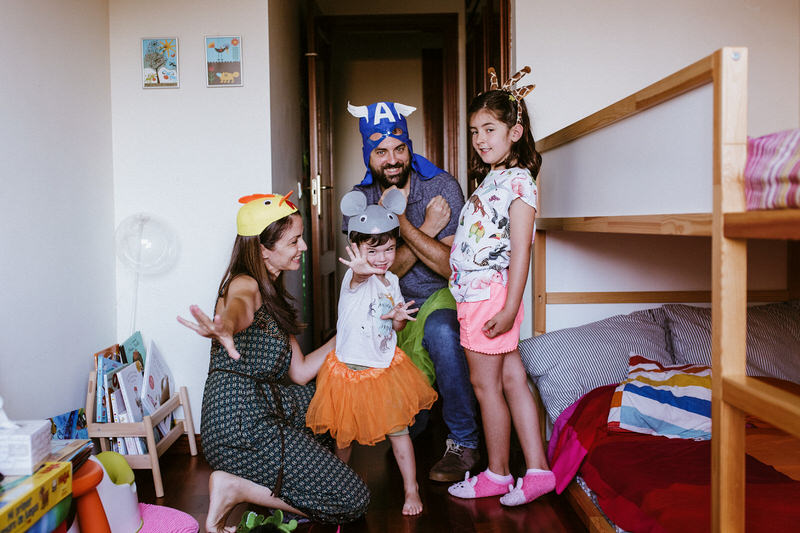 Sesión de fotos en familia.