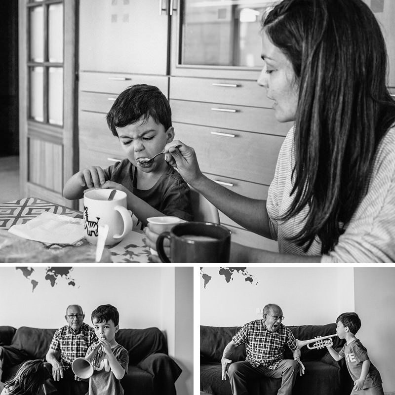 Fotografia familiar en casa